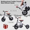 XPIY Tricycle for Toddlers Age 2-5 Years Old, 3 in 1 Folding Toddler Bike for Boys and Girls, Kids' Bike Trike with Detachable Pedal and Adjustable Seat (Glitter Silver) view 2