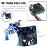 Karlass 42mm RC Heat Sink fan RC Electric Motor Heat Sink Rc Motor Fan Cooling Fan Motor Metal RC Model Cooling Fan for 1515/1512/4268 /TENSHOCK 812 Motor of RC Model Car Blue view 4