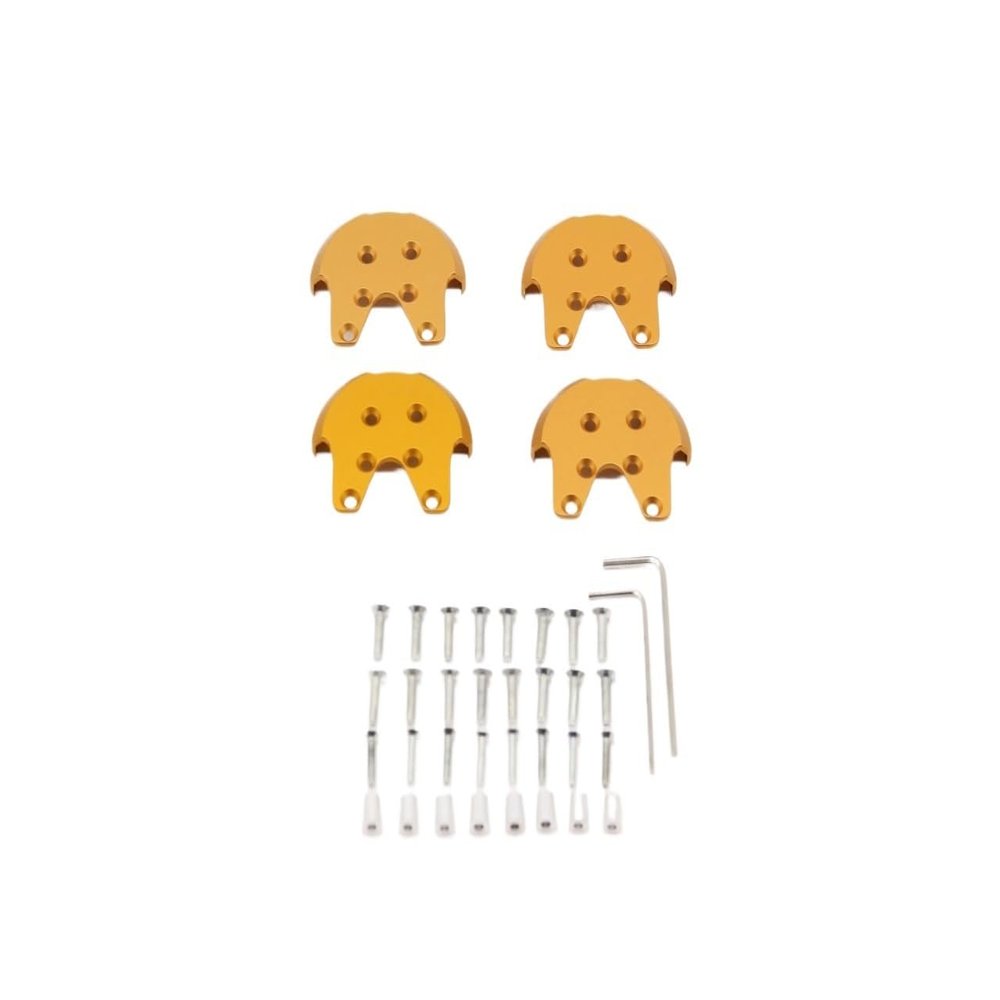 ZHUAYSEJXA 4 Pcs Motor Mount Base Protector Guard Cover Aluminum Reinforcement Plate Tools Compatible with Phantom 2 3 Drones ( Color : Golden 4PCS )
