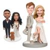 Custom Bobblehead Wedding Gifts for Couples Personalized Handmade Clay Figurine Groom Bride Statue, Fully Customizable Sculpture Doll Decor Wedding Cake Topper view 1