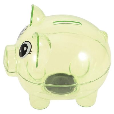 Abaodam Pig Piggy Bank,Savings Toy Bank Creative Money Bank Unbreakable Clear Money Box Transparent Coins Saving Pot Cash Container Box Coin Jar Money Saver for Toddler, 12.50X10.50X10.00CM, Green
