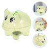 Abaodam Pig Piggy Bank,Savings Toy Bank Creative Money Bank Unbreakable Clear Money Box Transparent Coins Saving Pot Cash Container Box Coin Jar Money Saver for Toddler, 12.50X10.50X10.00CM, Green view 3