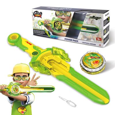 INFINITY NADO Battling Toys, Spinning Top and Sword Launcher Battle Set Toys for Kids, Battle Brust Sword Top Toys for 5 6 7 8 9 10 11 12 Year Old Boys, Lightning Leopard