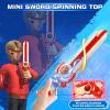 INFINITY NADO Mini Nado Sword for Beginners, Spinning Top and Sword Launcher Battle Set Toys for Kids, Battle Brust Top Toys for 5 6 7 8 9 Year Old Boys, Red view 2