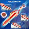 INFINITY NADO Mini Nado Sword for Beginners, Spinning Top and Sword Launcher Battle Set Toys for Kids, Battle Brust Top Toys for 5 6 7 8 9 Year Old Boys, Red view 3