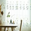 HooHero Blue Rural Style Elegant Sheer Curtains Bedroom Kids Baby Room Decor Rod Pocket Top Style Floral Embroidered Semi Tulle Drapes view 2