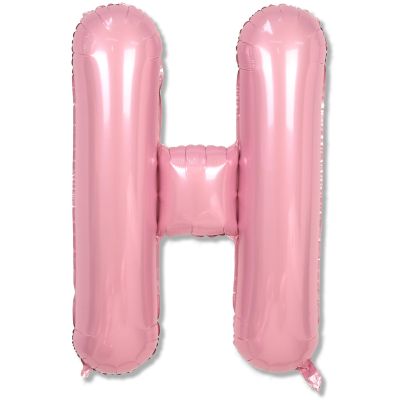 Big Letter Balloon H Pastel Pink, Mylar Alphabet Customize Name Balloon Letter Light Pink, Self Inflating Baby Pink Foil H Custom Letter Balloon for Girls Women Birthday Party Baby Shower Decoration