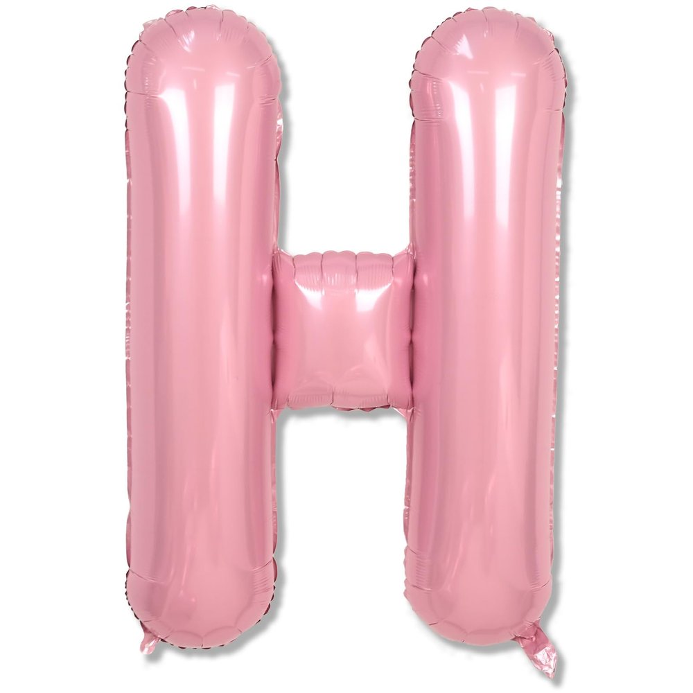 Big Letter Balloon H Pastel Pink, Mylar Alphabet Customize Name Balloon Letter Light Pink, Self Inflating Baby Pink Foil H Custom Letter Balloon for Girls Women Birthday Party Baby Shower Decoration