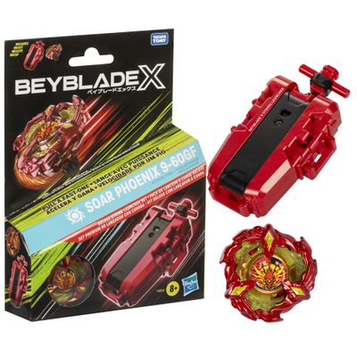 Beyblade X Soar Phoenix 9-60GF Deluxe Line Starter Set, with 1 Starter and 1 Gyro, with X-Celerator and 2 Clicks to Assemble, Family