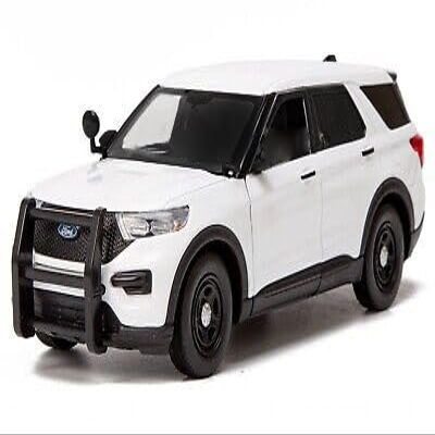 2022 Police Interceptor Utility Unmarked Slick-Top White 1/24 Diecast Model Car by Motormax 76990W