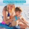 ToysCentral Basics Sand Remover for Beach, Beach Sand Cleaner Soft Wipe Off Mitt,Sand Removal Bag, Powder Pouch Sand Remover Brush, Beach Vacation Camping Essentials (Blue + Gray 4pc Large) view 3