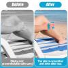 ToysCentral Basics Sand Remover for Beach, Beach Sand Cleaner Soft Wipe Off Mitt,Sand Removal Bag, Powder Pouch Sand Remover Brush, Beach Vacation Camping Essentials (Blue + Gray 4pc Large) view 4