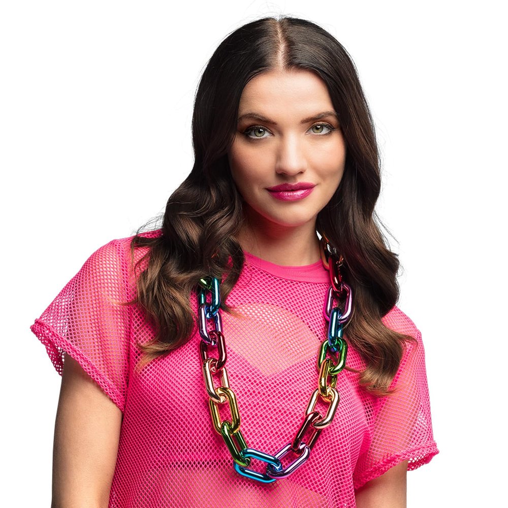 Boland 44642 Rainbow Necklace Costume Jewellery for Theme Parties Halloween Carnival Link Chain