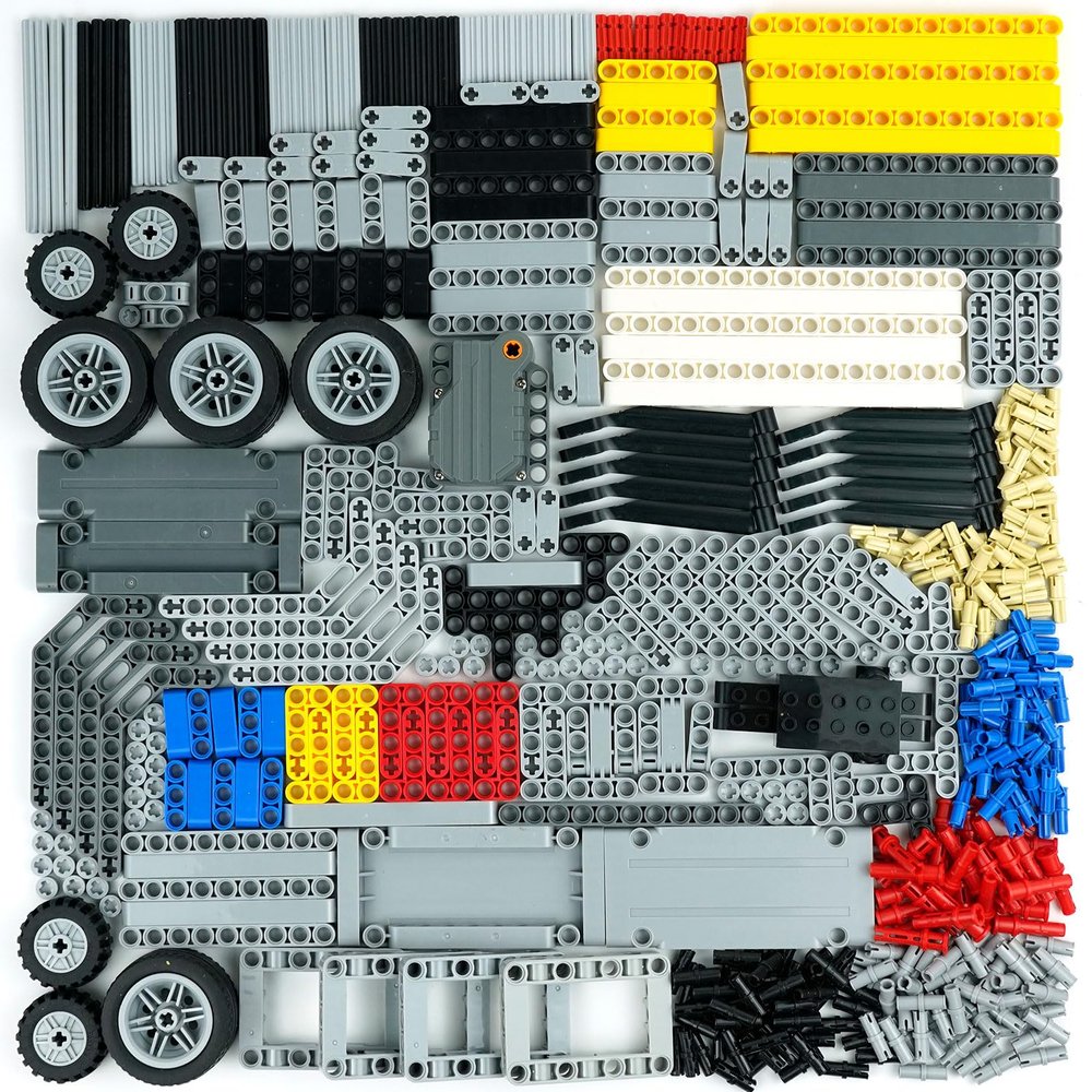 544PCS Technical Parts Pieces Sets, Engine Pullback Motor Kit, Beams Liftarm Frame Extra Replacement, Car Tire Wheel Axles Pin Connector Bricks Bulk