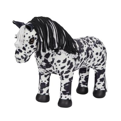 LeMieux Toy Pony Appaloosa Dakota - Plaitable Two-Tone White & Black Mane - Super Soft Coat for Brushing & Playing - One Size