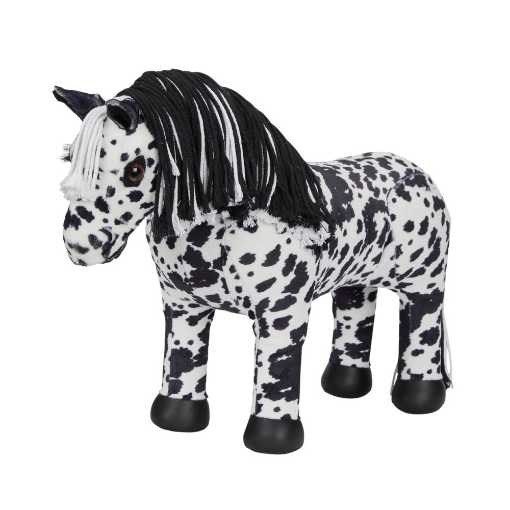 LeMieux Toy Pony Appaloosa Dakota - Plaitable Two-Tone White & Black Mane - Super Soft Coat for Brushing & Playing - One Size
