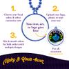 Custom Mardi Gras Bead Necklaces with Medallions - 33 inch, 7mm Round Beads- Pack of 24 Personalized Plastic Bead Necklaces - Many Colors To Choose - Royal Blue view 3