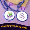 Custom Mardi Gras Bead Necklaces with Medallions - 33 inch, 7mm Round Beads- Pack of 24 Personalized Plastic Bead Necklaces - Many Colors To Choose - Royal Blue view 4