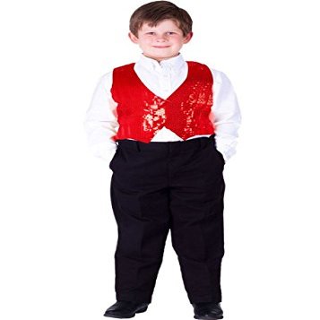 212 Main - Kids Red Sequined Vest, Medium - Multicolor, Medium Age 8 to 10