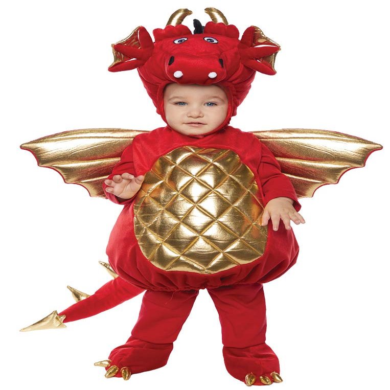 212 Main - Toddler Dragon Costume - Red, XL Size 4-6