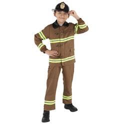 212 Main Brown Fire Fighter Boys Costume - Large - Age Group 12-14 Years