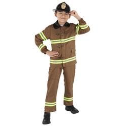 212 Main Brown Fire Fighter Boys Costume - Large - Age Group 12-14 Years