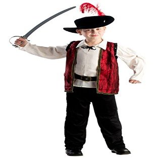 212 Main Courageous Musketeer Boys Costume, Medium - Age 8 to 10 Multicoloured