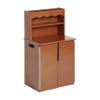 ECR4Kids Play Kitchen Storage Cupboard, Wooden Playset, Dark Walnut view 1