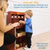 ECR4Kids Play Kitchen Storage Cupboard, Wooden Playset, Dark Walnut view 3