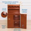 ECR4Kids Play Kitchen Storage Cupboard, Wooden Playset, Dark Walnut view 4