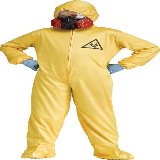 212 Main - Hazmat Suit Costume Large 12-14 Size - Multicolor