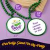 Custom Mardi Gras Bead Necklaces with Medallions - 33 inch, 7mm Round Beads- Pack of 24 Personalized Plastic Bead Necklaces - Many Colors To Choose - Green view 4