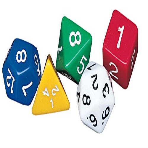 212 Main Polyhedra Dice - Set of 10 - Assorted Shapes & Colors