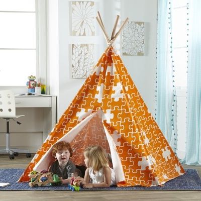 212 Main Childrens Puzzle Teepee Play Tent Orange