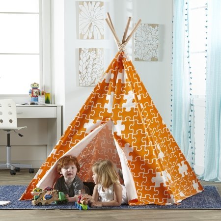 212 Main Childrens Puzzle Teepee Play Tent Orange