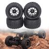 4pcs 12mm Hex 1/10 RC Truck Wheels and Tires for Axial for Hsp for Redcat for Hpi Universal 10 Hole Wheel Hub RC Wheel Tires view 3