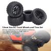 4pcs 12mm Hex 1/10 RC Truck Wheels and Tires for Axial for Hsp for Redcat for Hpi Universal 10 Hole Wheel Hub RC Wheel Tires view 4