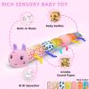 Baby Infant Musical Toy Soft Stuffed Animal Toy with Multi Textures,Rattle,Crinkle,Newborn Baby Toy for 0 3 6 9 12 Months Girls Boy Gift,CaterpillarPink view 3