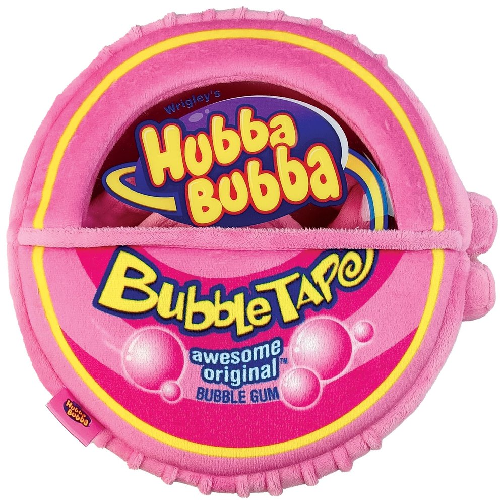 iscream Hubba Bubba Bubble Gum Tape Package 11" x 11.5" Pillow Set with Bubble Gum Strip Pillows
