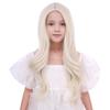 DUDUWIG White Blonde Wig for Child Gilrs Long Platinum Blonde Middle Part Wig Kids Long Light Blonde Wavy Curly Wig Heat Resistant Synthetic Wig with Wig Cap view 1