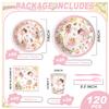 120PCS Fairy Party Supplies for Girls 1st 2rd First Birthday Fairies Enchanted Themed Baby Shower Party Decorations Garden flower Tableware Set Paper Plates Napkins Forks for 20 Guests view 2