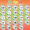 Aizweb Match Game,Memory Game, Vehicle 48 Pcs Toddler Card Games for Kids Ages 3 4 5 6,Flash Cards for Preschool Kindergarten Learning Activities,Educational Toys Homechool Supplies view 2