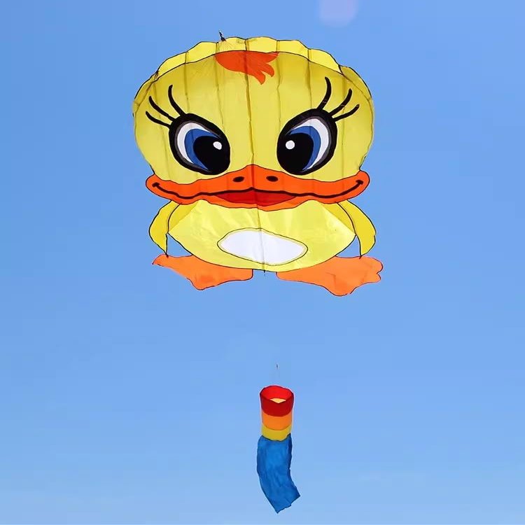7.2ft Large Kites for Adults,3D Yellow Duck Frameless Soft Umbrella Giant Flying Kites,Easy to Fly with 330Ft Kite String in Beach and Amusement Parks-Ages 12+
