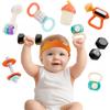 iPlay, iLearn Baby First Gym Rattle Set, Infant Dumbbell Weights Teething Rattles 3-6-12 Month, Newborn Workout Sensory Stroller Toy, Babies Birthday Shower Gift 5 7 8 9 10 Month Toddler Boy Girl-7PCS view 1