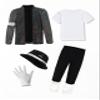 Nodkim Disco Costume Kids 80s Sequin Pop King Dance Star Halloween Party Cosplay Outfit for Boys-S view 2