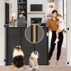 Reinforced 42" Extra Tall Pet Gate 55" Wide Retractable Baby Gate with Support Rods - Retractable Dog Gate Indoor/Outdoor Retractable Gate, Bottom Anti-Escape Tall Dog Gates for Doorways, Black view 1