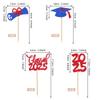 24 PCS 2025 Graduation theme Cupcake Toppers Glitter Congrats Grad Diploma 2025 Graduation Cap Cupcake Picks Class of 2025 Cake Decorations for 2025 Graduation Theme Party Supplies Blue Red view 2