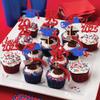 24 PCS 2025 Graduation theme Cupcake Toppers Glitter Congrats Grad Diploma 2025 Graduation Cap Cupcake Picks Class of 2025 Cake Decorations for 2025 Graduation Theme Party Supplies Blue Red view 4