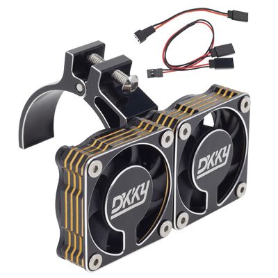 DKKY RC Motor Cooling Fan Heatsink 47-51mm Adjustable 15000 RPM for 1/5 1/8 ARRMA Infraction, Felony, Limitless and Axial 1717 4985 Motor, Black