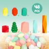 48 PCS Wooden Sorting Stacking Rocks Stones,Sensory Toddler Toys Learning Montessori STEM Toys, Building Blocks Game for Kids 3-6 Years Boy and Girl Birthday Gifts for Kids view 2